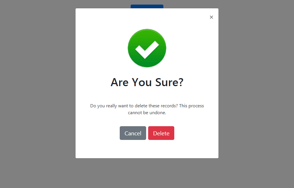 Delete Modal In Bootstrap 4