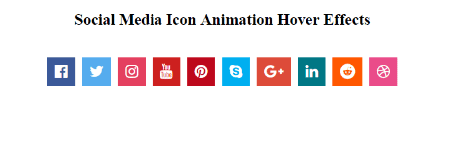 Social Media Icon Animation Hover Effects