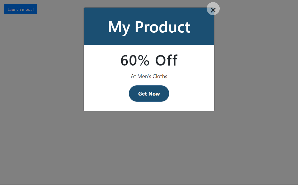 Product Discount Modal In Bootstrap 4