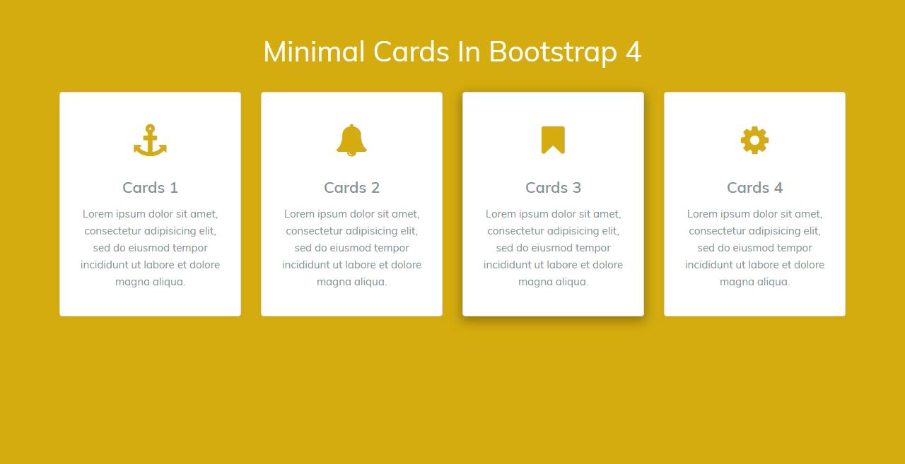 Minimal Cards In Bootstrap 4