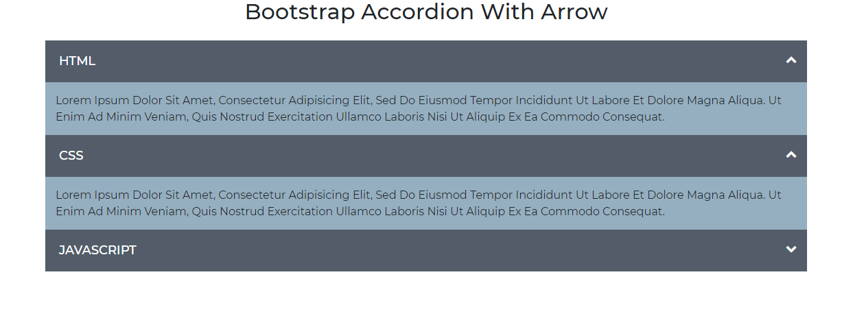 Bootstrap Accordion With Arrow