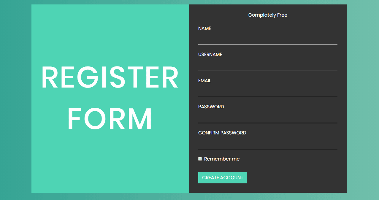 Register Form In Bootstrap