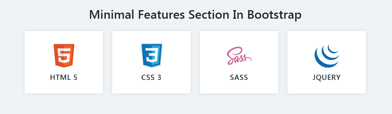 Minimal Features Section In Bootstrap 4