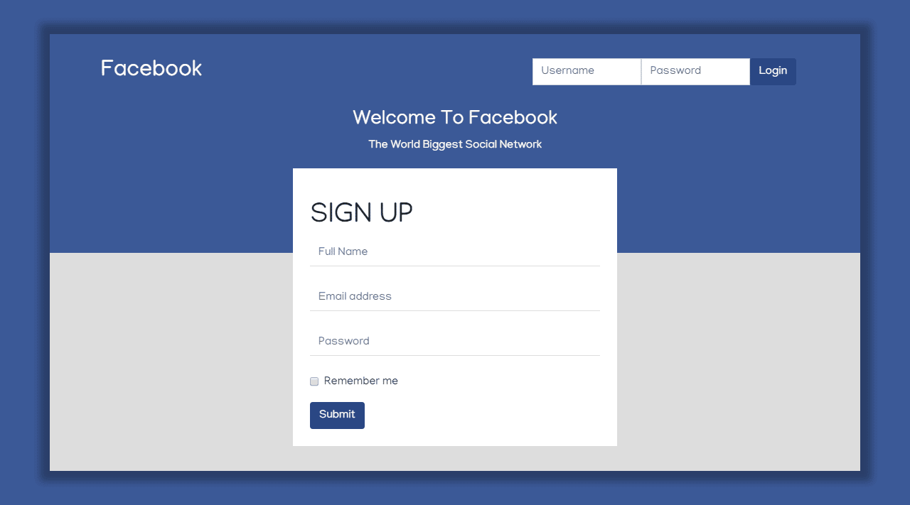 Facebook UI Template In Bootstrap 4