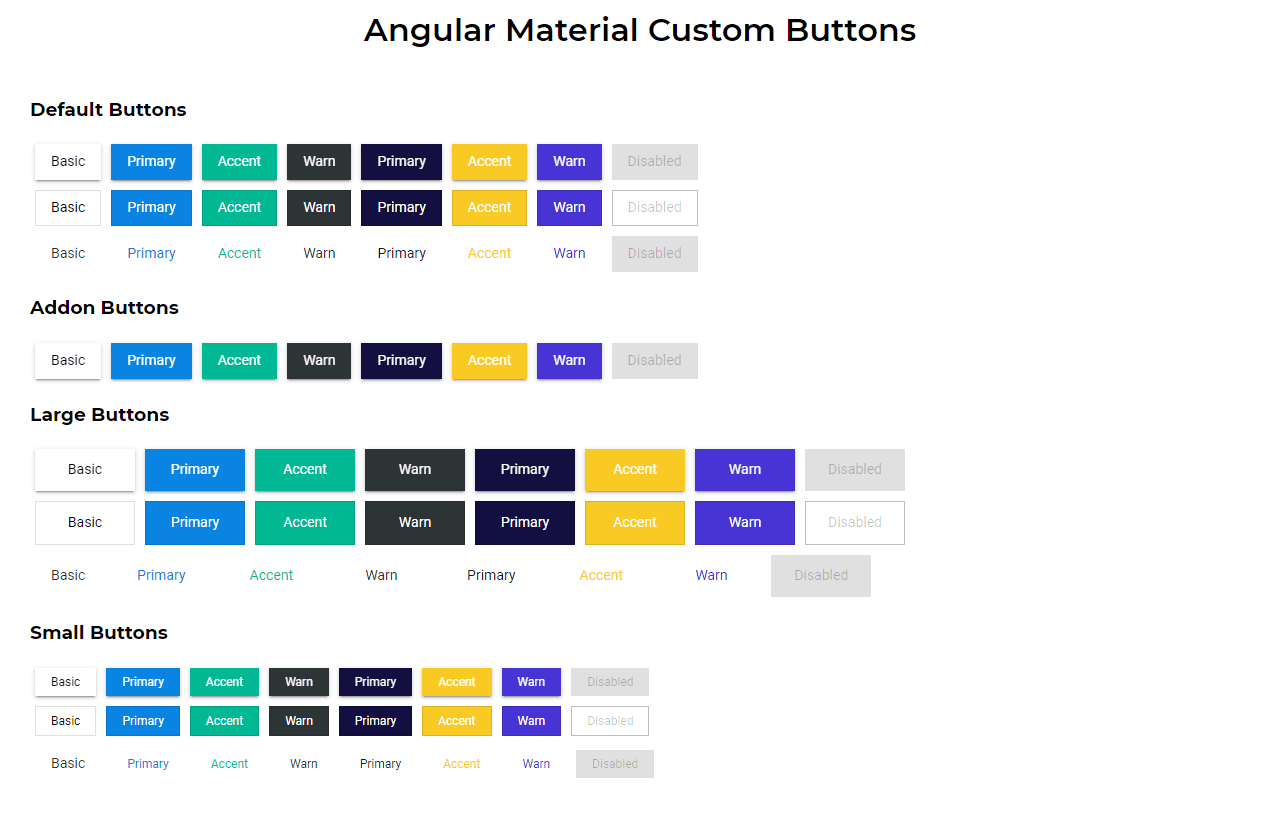 Angular Material Custom Buttons