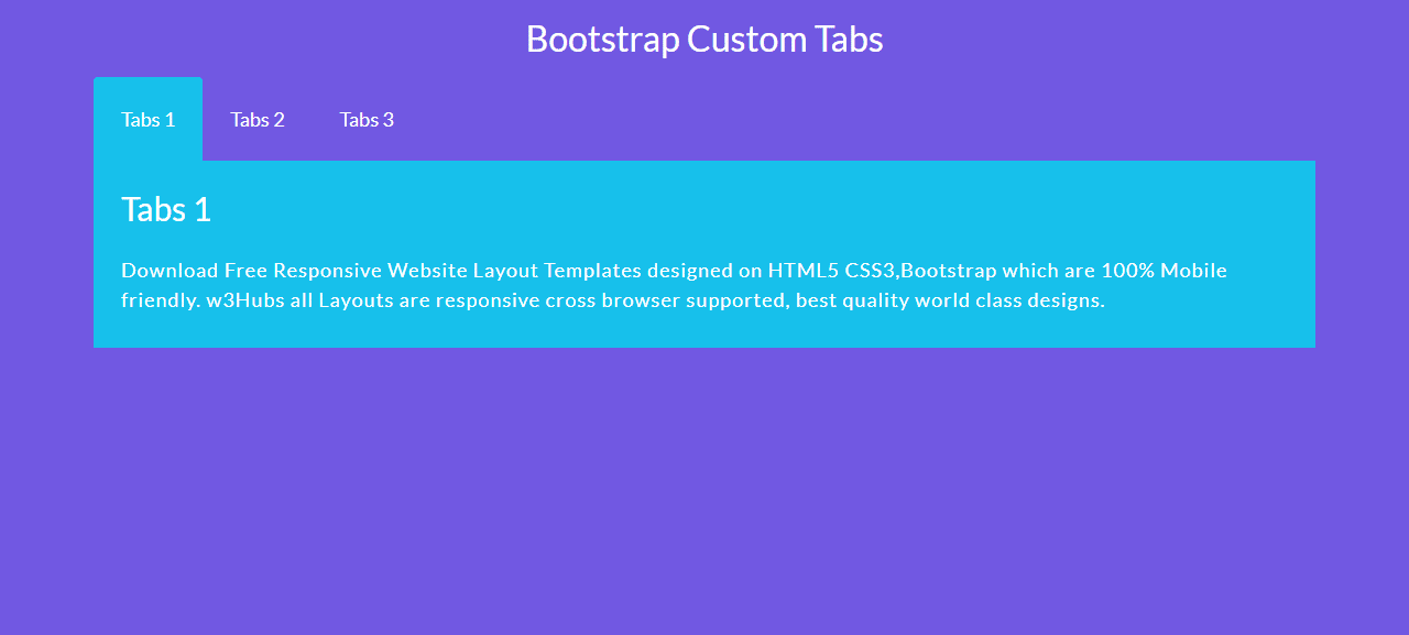 Bootstrap Custom Tabs