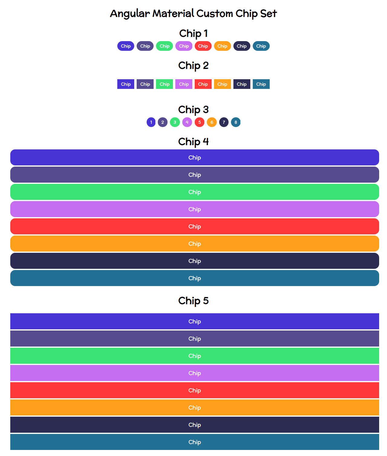 Angular Material Custom Chips Set