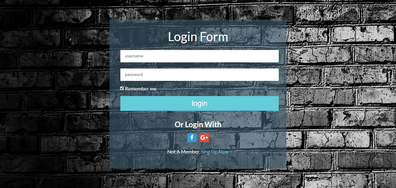 Login Form In Pug