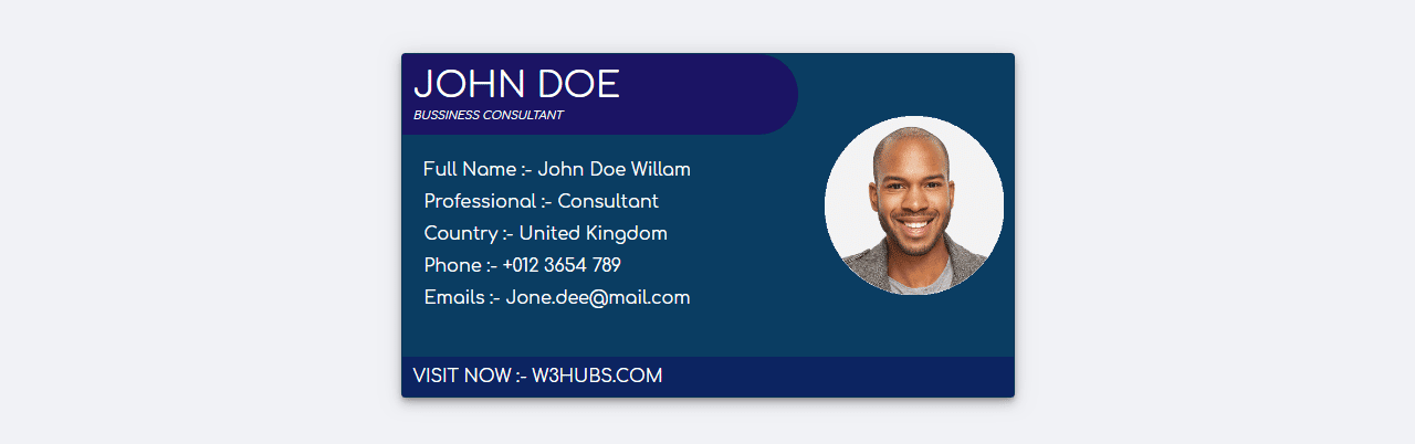 Business Card Using Bootstrap 4
