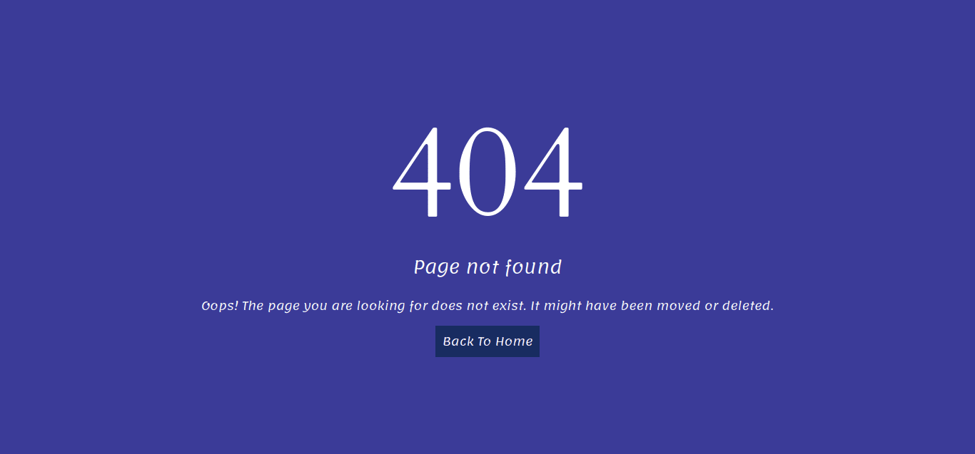 Bootstrap Error Page