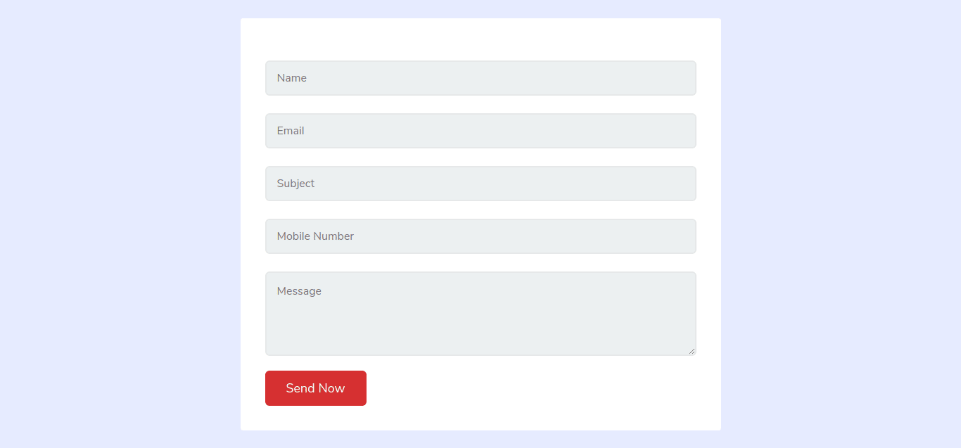 Plain Contact Us Form In HTML and CSS