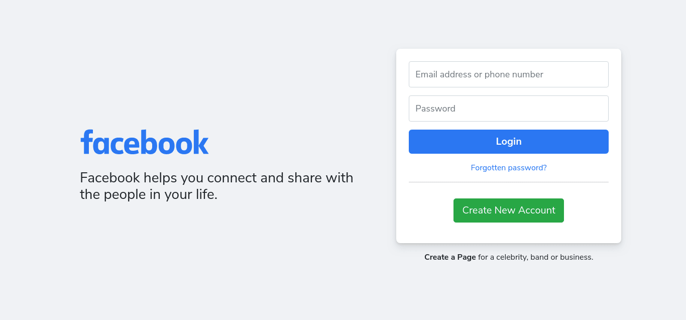 Bootstrap 5 Facebook Login Page