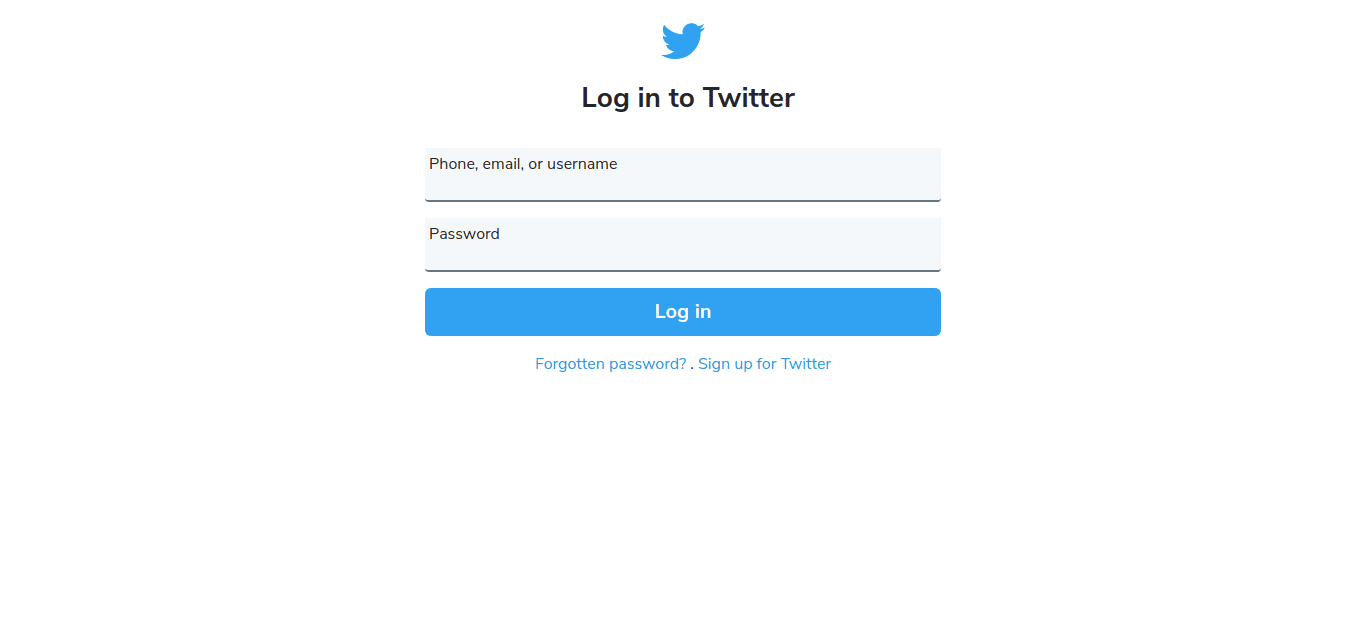 Twitter Login Page In Bootstrap 5