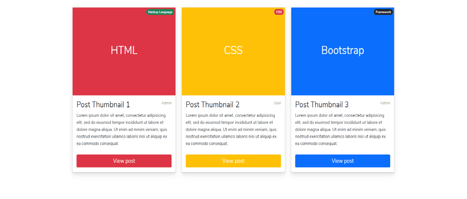 Bootstrap 5 Post with Thumbnails Card