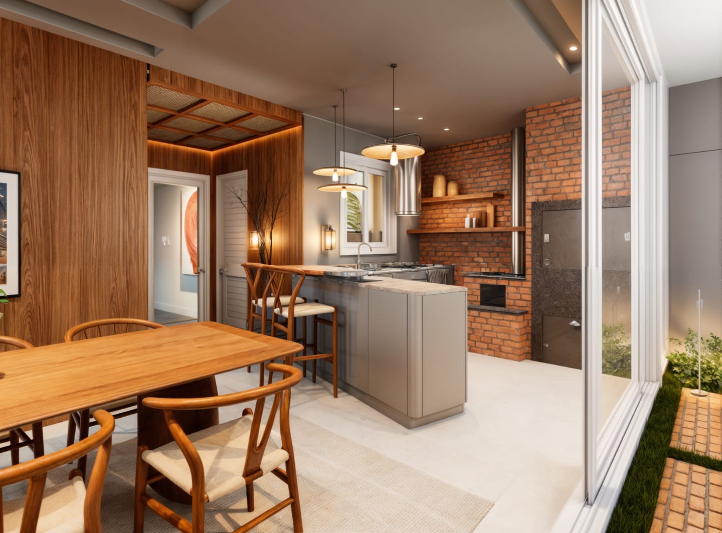 Interiores Reforma Área Gourmet JN — render 1