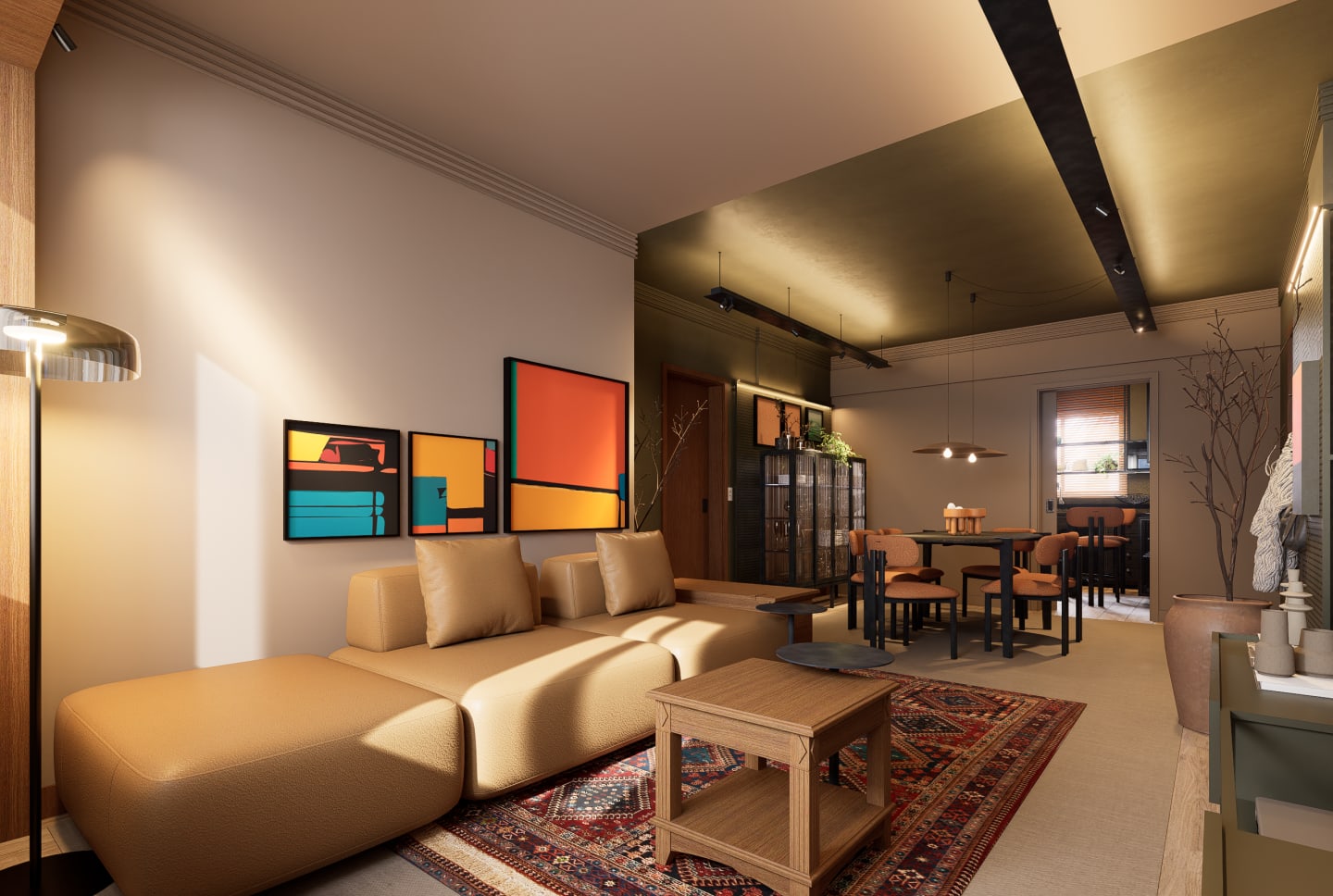 Interiores Apto CD — render 2