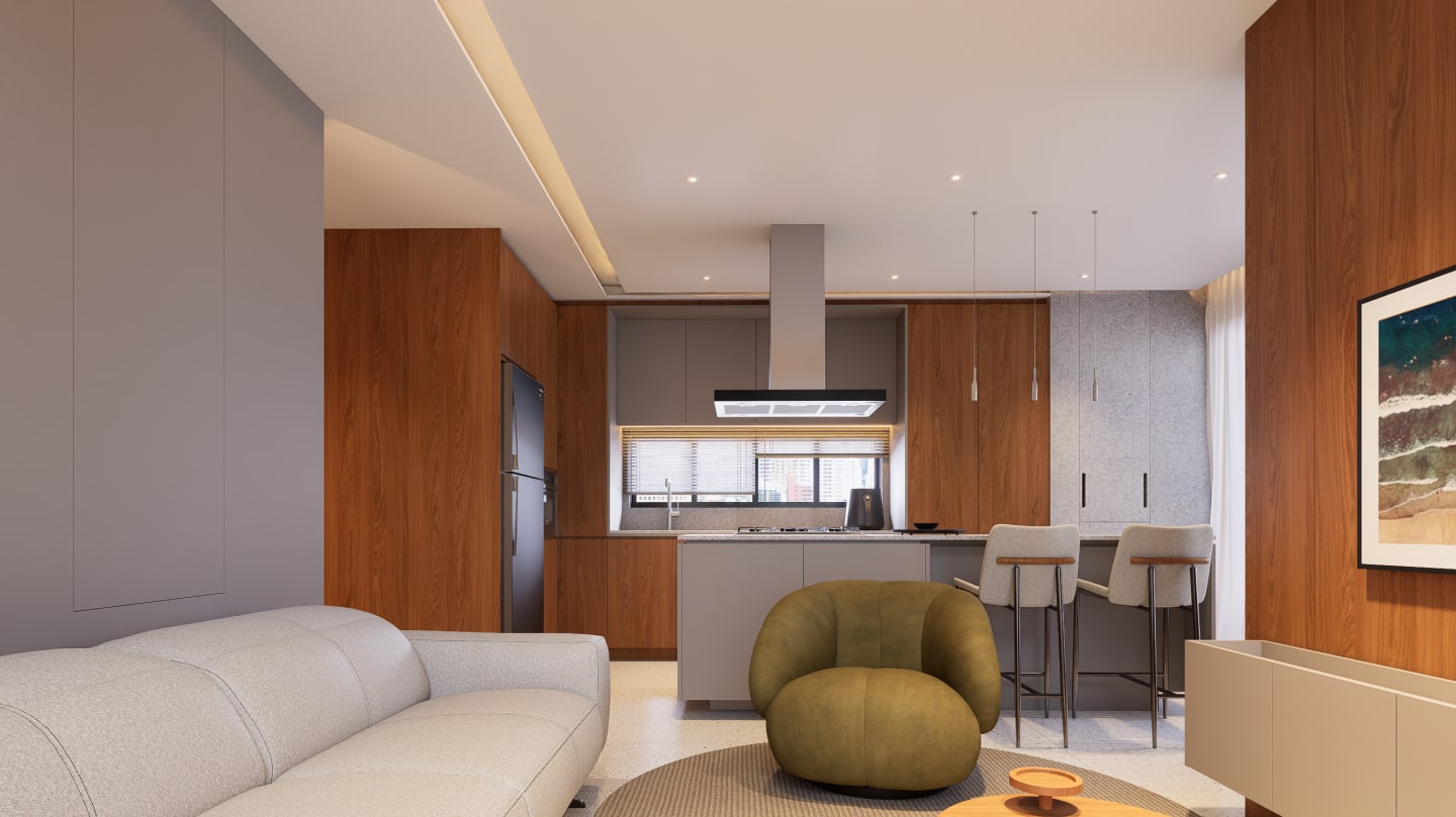 Interiores Apto Downtown — render 7