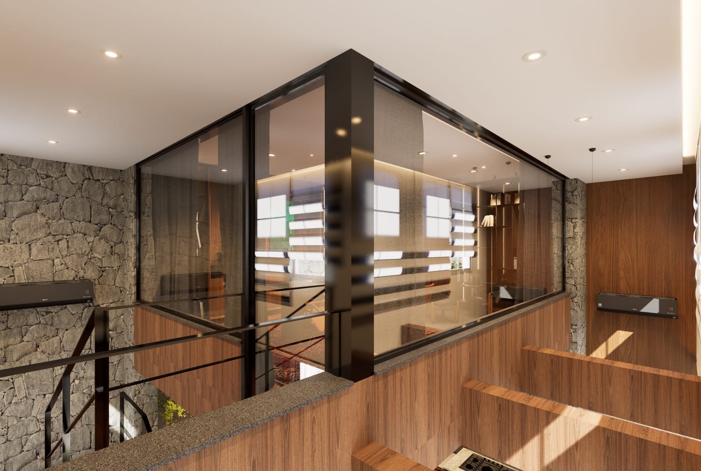 Interiores Área Gourmet e Escritório Família Trombetta — render 10