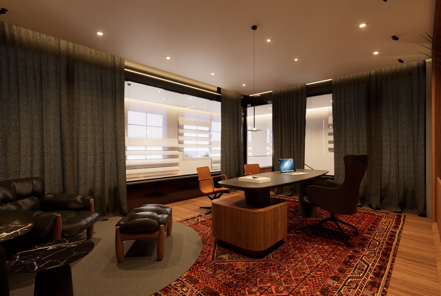 Interiores Área Gourmet e Escritório Família Trombetta — render 12