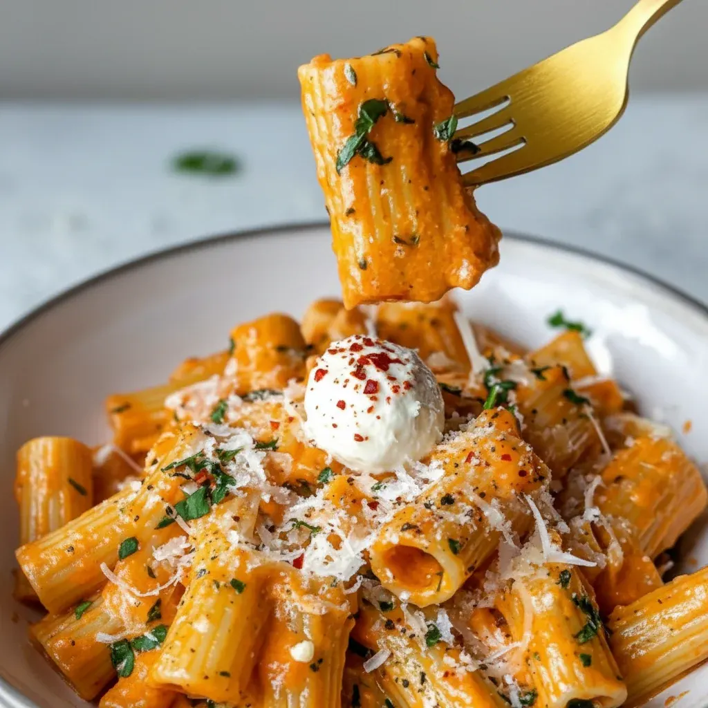 Creamy Tomato Garlic Rigatoni