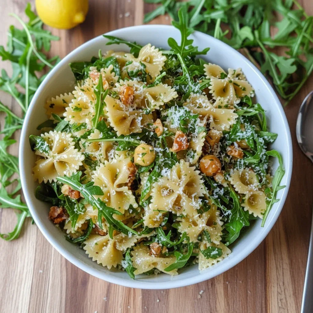 Zesty Lemon Arugula Pasta Salad in 15 Minutes