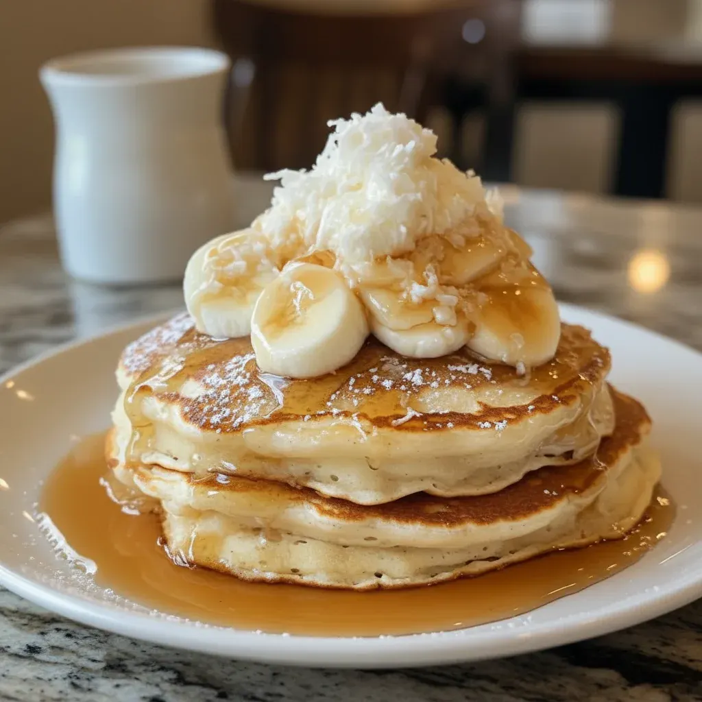 Fluffy Sweet Coconut Cream Pancakes Recipe