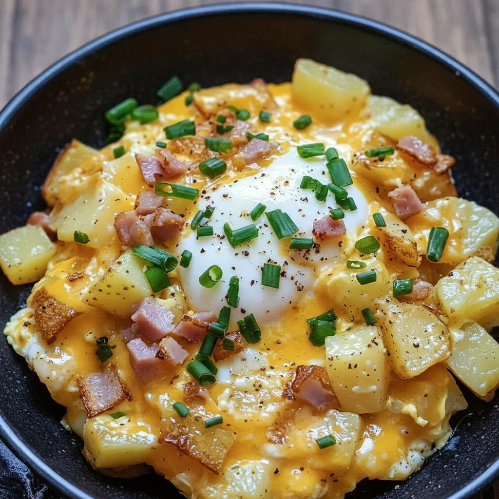 Hearty Cheesy Potato Egg Scramble Recipe
