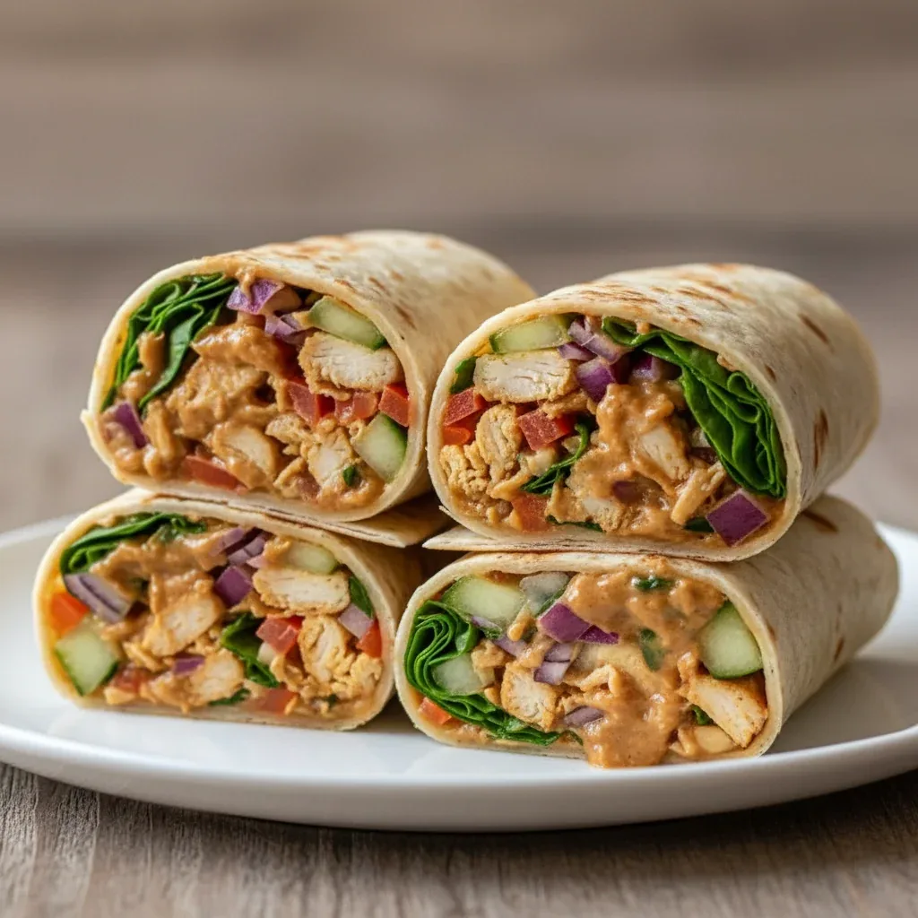 Thai Peanut Chicken Wraps