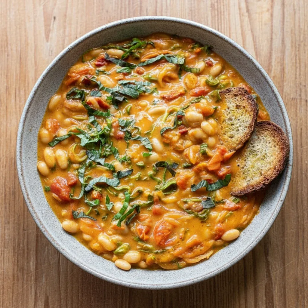 Creamy Vegan Tomato White Bean Stew