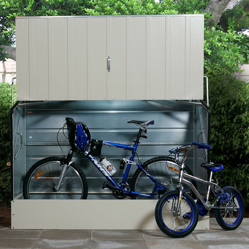 Trimetals Metal Bike Shed Cream 6ft4 X 2ft9