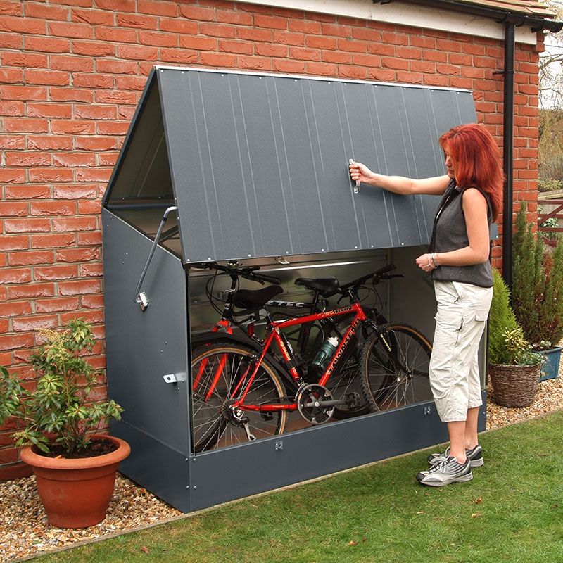 Trimetals Ramped Metal Bike Shed Anthracite