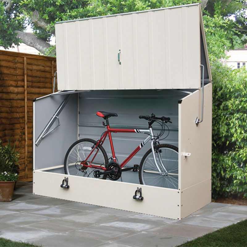 Trimetals Protect A Cycle Metal Bike Shed Ramp Cream