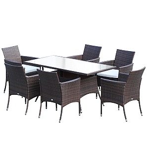 Outsunny 6-Seater Rattan Dining
