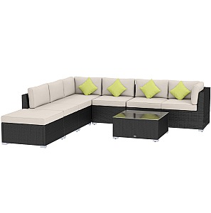 Outsunny 7-Seater Sofa Rattan