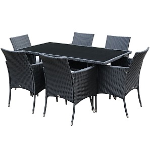 Outsunny 6-Seater Rattan Dining
