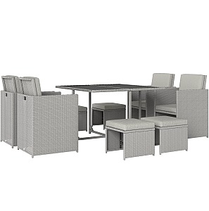 Outsunny 9 Piece Rattan