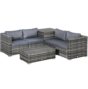 Outsunny 6PC Rattan Corner