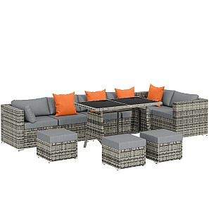 Outsunny 10 Piece Rattan