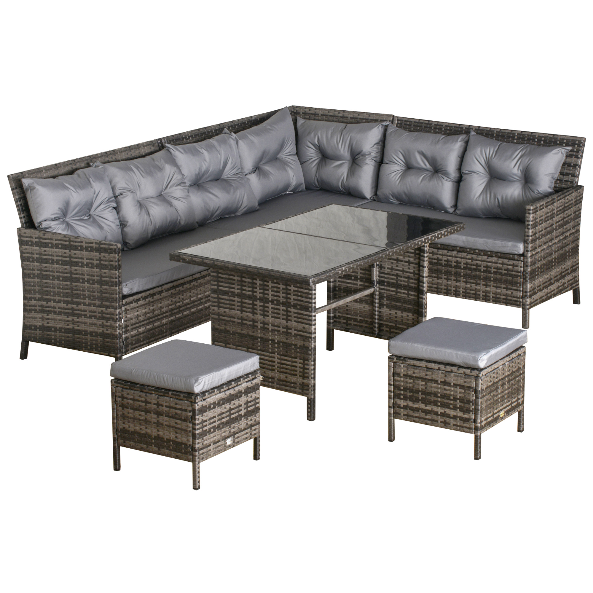 Outsunny 8 Seater Rattan Sofa Set 860-025GY (Grey)