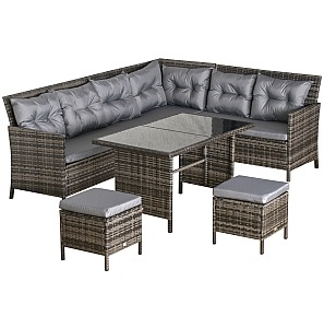 Outsunny 8-Seater Outdoor Couch,