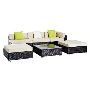 Outsunny 5-Seater Rattan Sofa