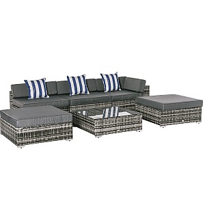 Outsunny 5-Seater Rattan Sofa