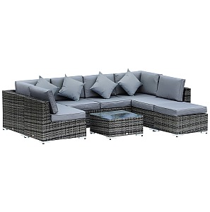 Outsunny 7-Seater Rattan Sofa