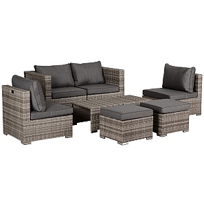 Outsunny 6-Seater Rattan Garden