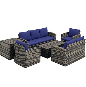 Outsunny 6 Pieces Rattan