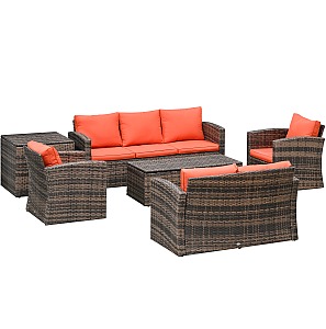 Outsunny 6 Pieces Rattan