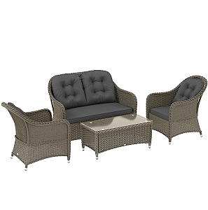 Outsunny Four-Piece Rattan Sofa