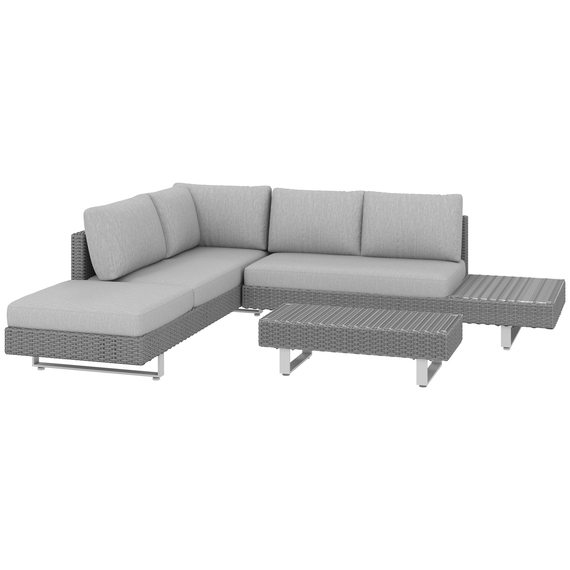 Outsunny 5-Seater Rattan Corner Sofa Set 860-143V70LG (Light Grey)