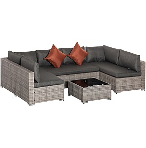 Outsunny 6-Seater Garden Rattan