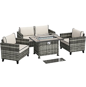 Outsunny 5-Piece Rattan Patio
